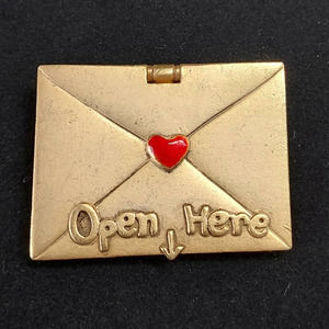 Vintage AJC Signed Mother's Day Mail Brooch Gold Tone